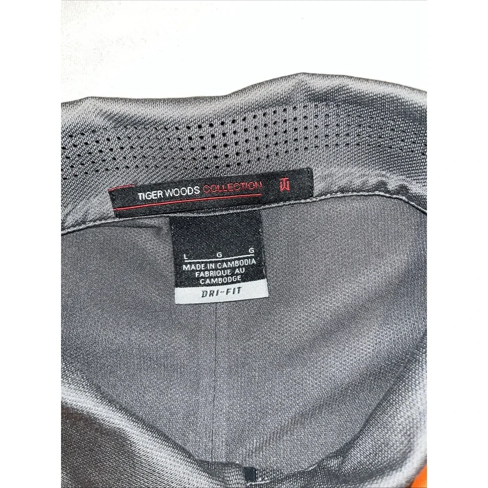 Nike Tiger Woods Collection Dri-FIT Men's L Golf Polo Orange/Grey large